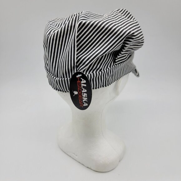 NWT Alaska Headgear Arctic Express Train Conductor Striped Stretch Cap Hat NEW - Picture 3 of 8